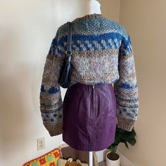 Free People plum faux leather mini skirt - Picture 8 of 8